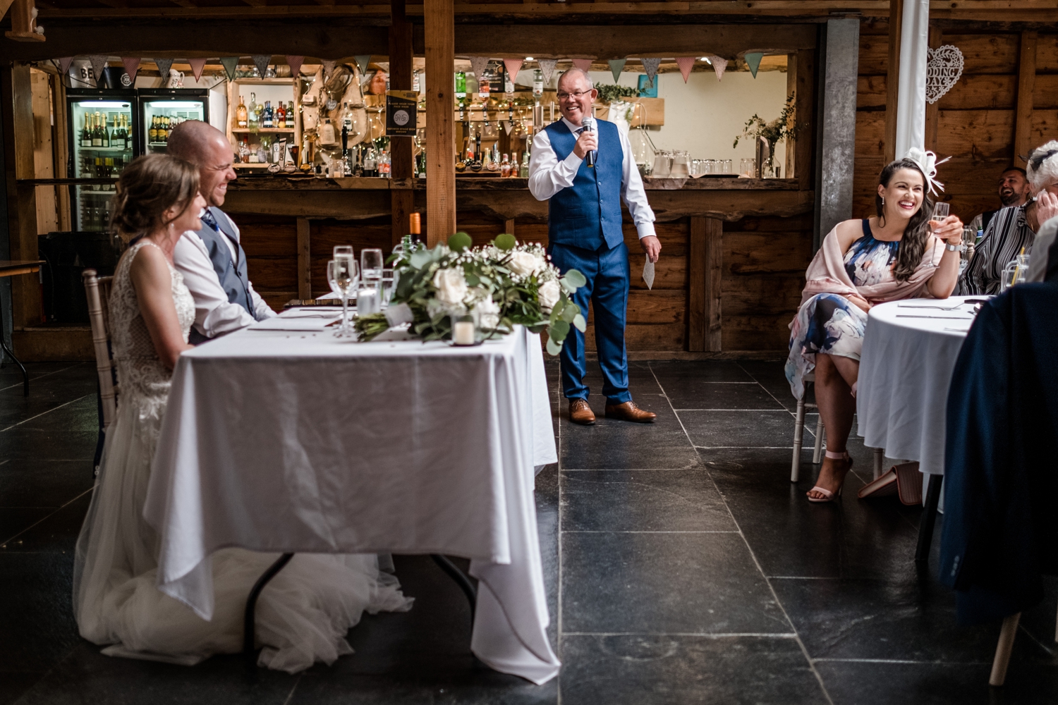 Wedding speeches at Woodhouse Barn