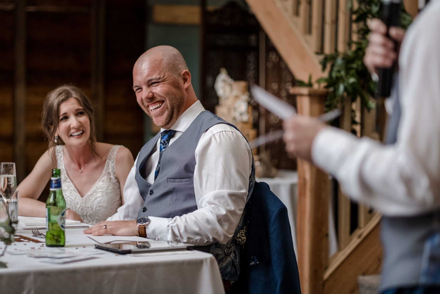 Wedding speeches at Woodhouse Barn