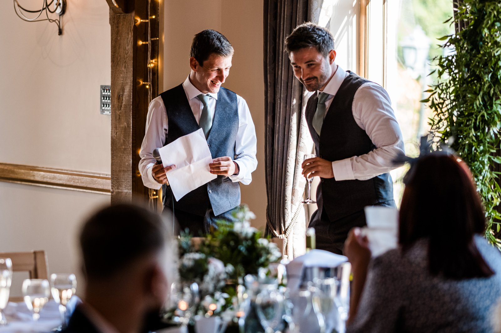 Wedding speeches at King Arthur Hotel, South Wales