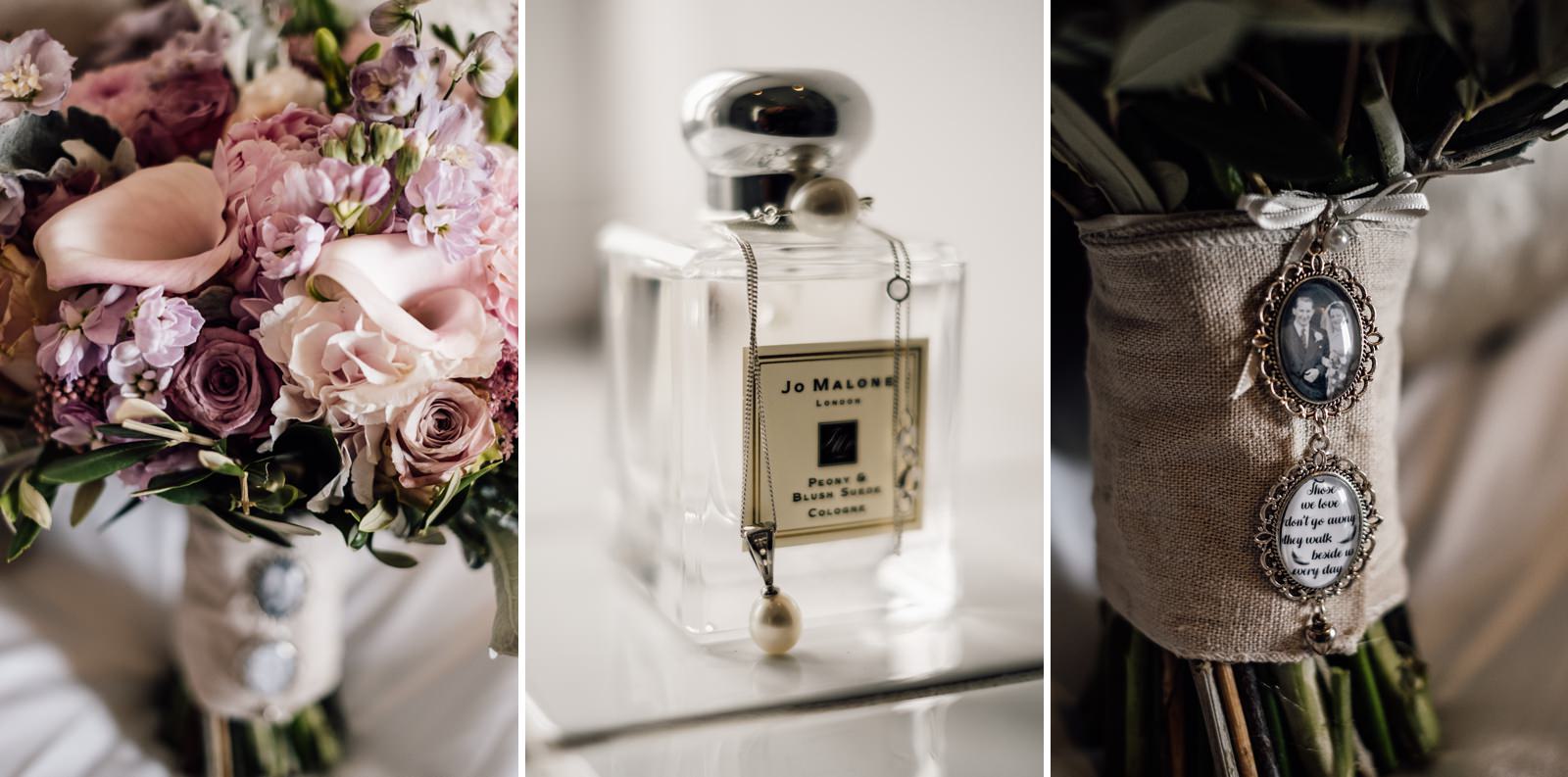 Wedding flowers and Jo Malone perfume
