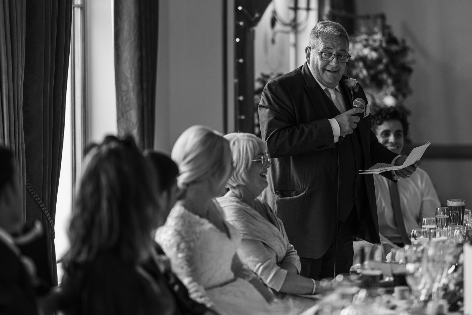 wedding day speech at king arthur hotel, south wales