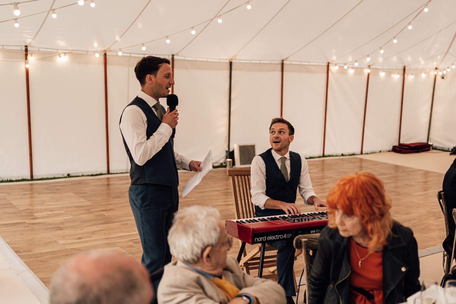 South Wales wedding speeches in marquee