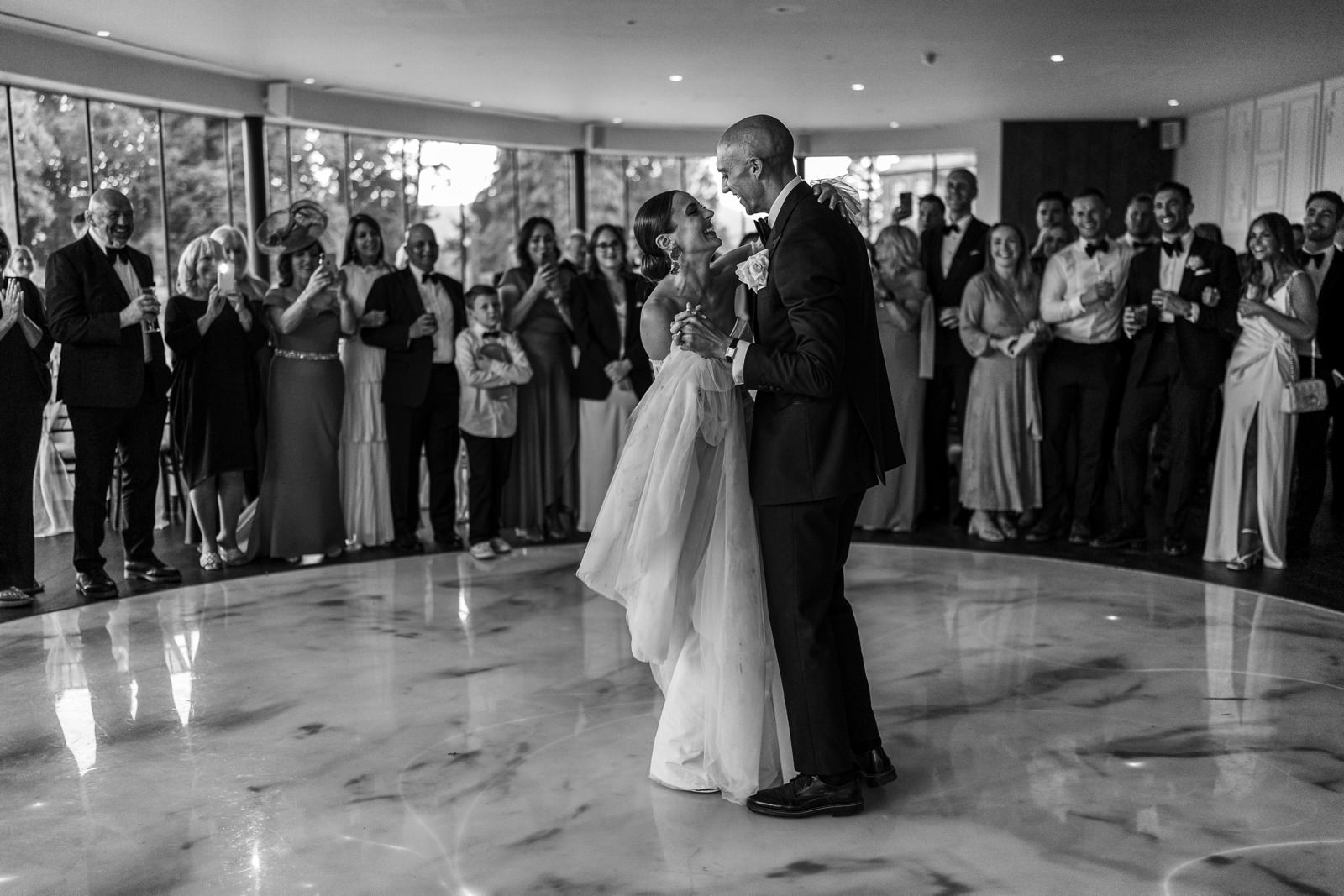 newlyweds first dance at Sant Ffraed House