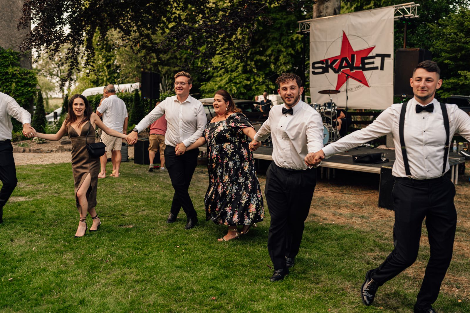 Jewish dancing at Fairyhill wedding 