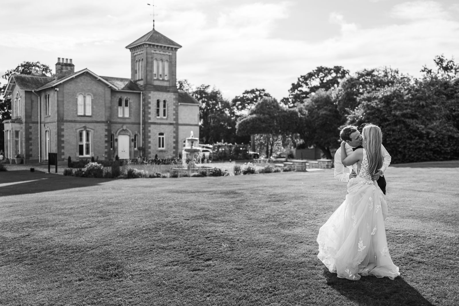 natural portraits of newlyweds at St Tewdrics House in Monmouthshire, South Wales