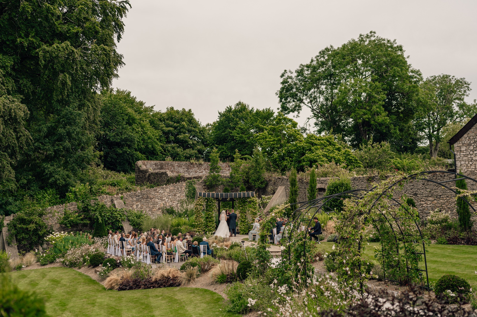 Outdoor marriage ceremony at Fairyhill
