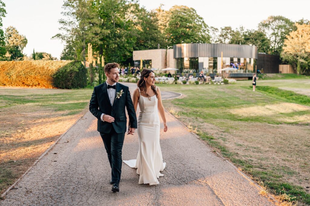 bride and groom at Sant Ffraed House