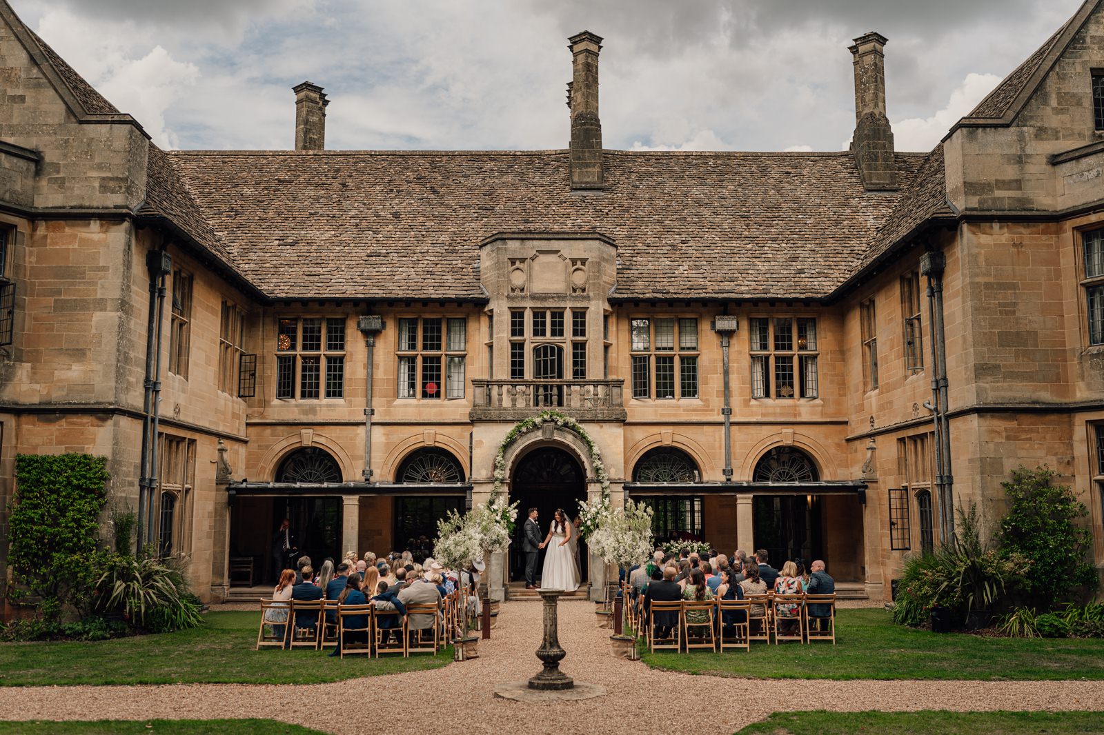 Outdoor marriage ceremony at Coombe Lodge